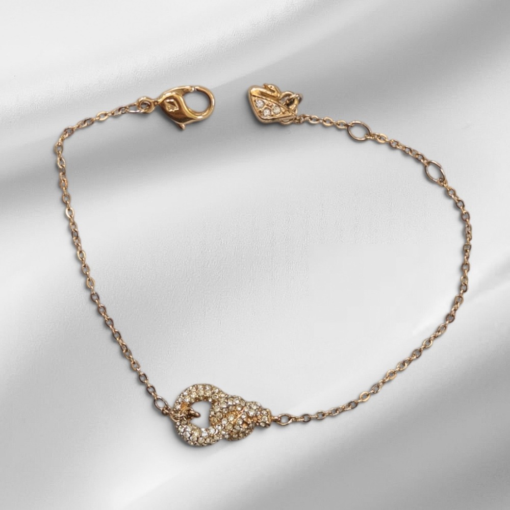 Swarovski Bracelet Gold Crystal Pavé Knot